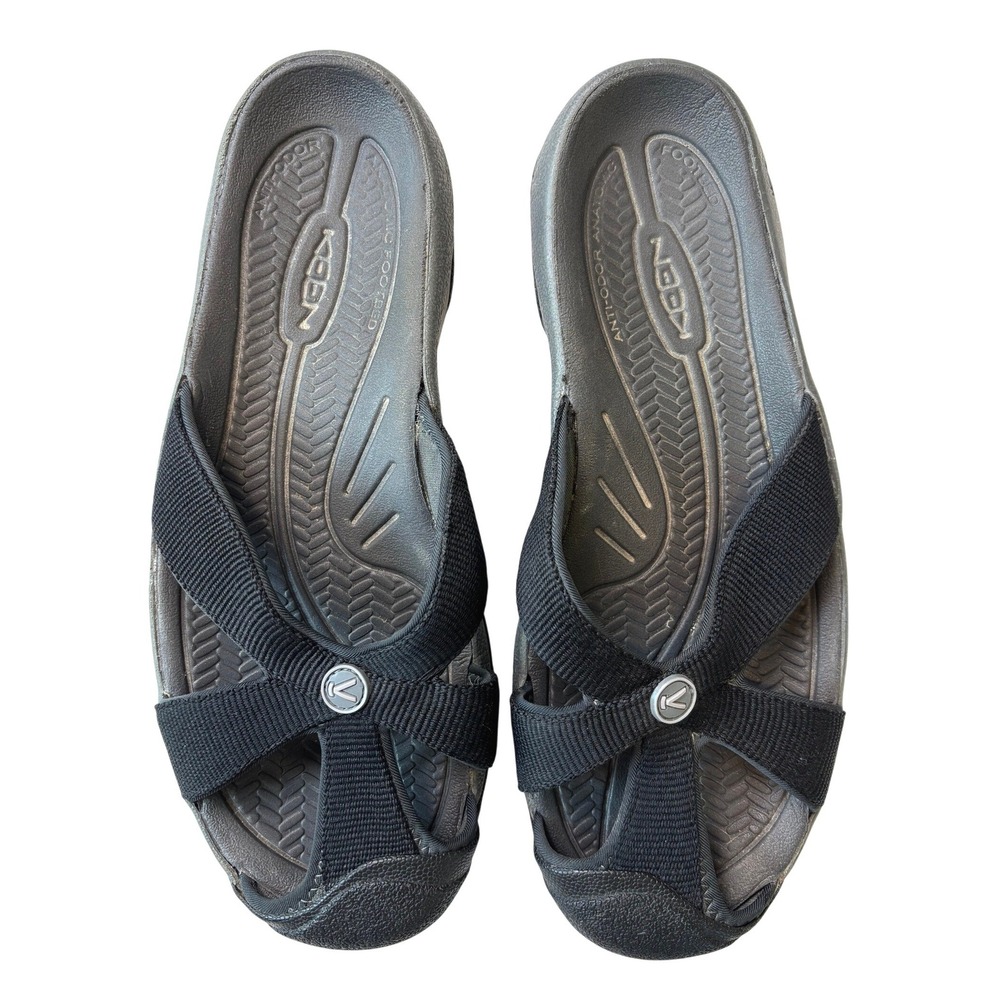 Keen Bali Slide Sandals Black Womens Size 9 Slip On Outdoor Comfort Shoes